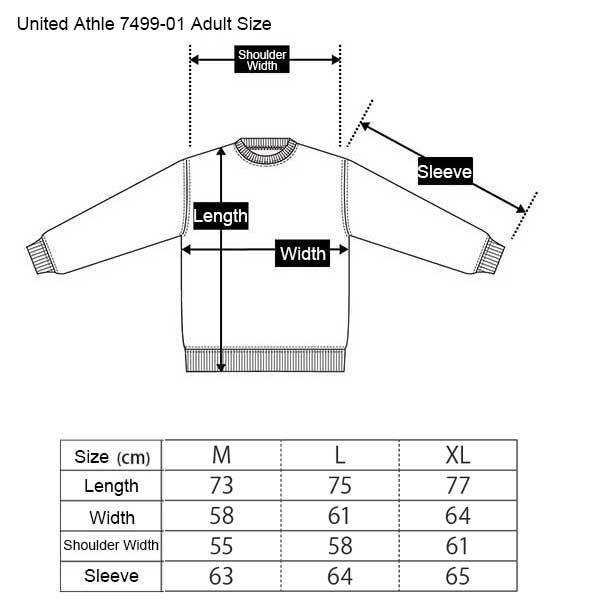 United Athle 7499-01 Windproof hooded jacket with warm function size chart
