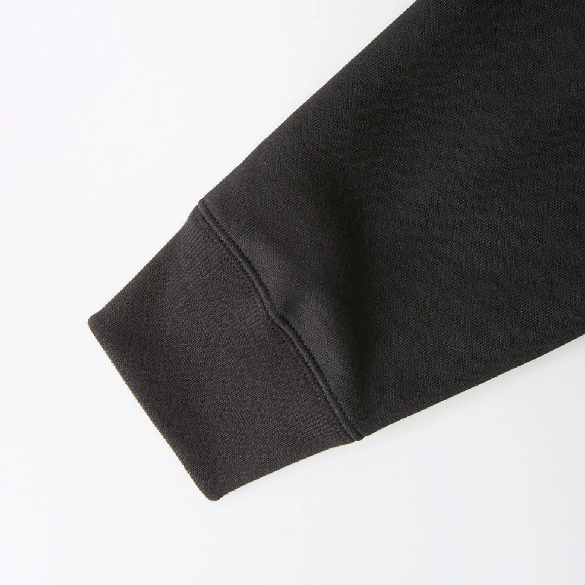 The ribs of the cuffs and the seam line of the body are durable double stitch
